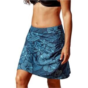 Rip Skirt S Cover Up Floral Wrap Around Maui Moonlight Blue Adjustable Skirt